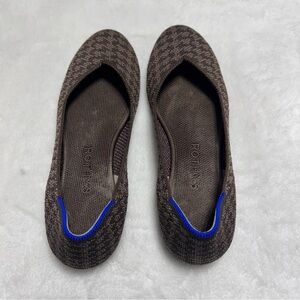 Rothy’s The Flat Fawn Brown Black Textured Knit Women’s Shoes Size 6 Washable